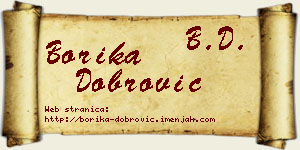 Borika Dobrović vizit kartica